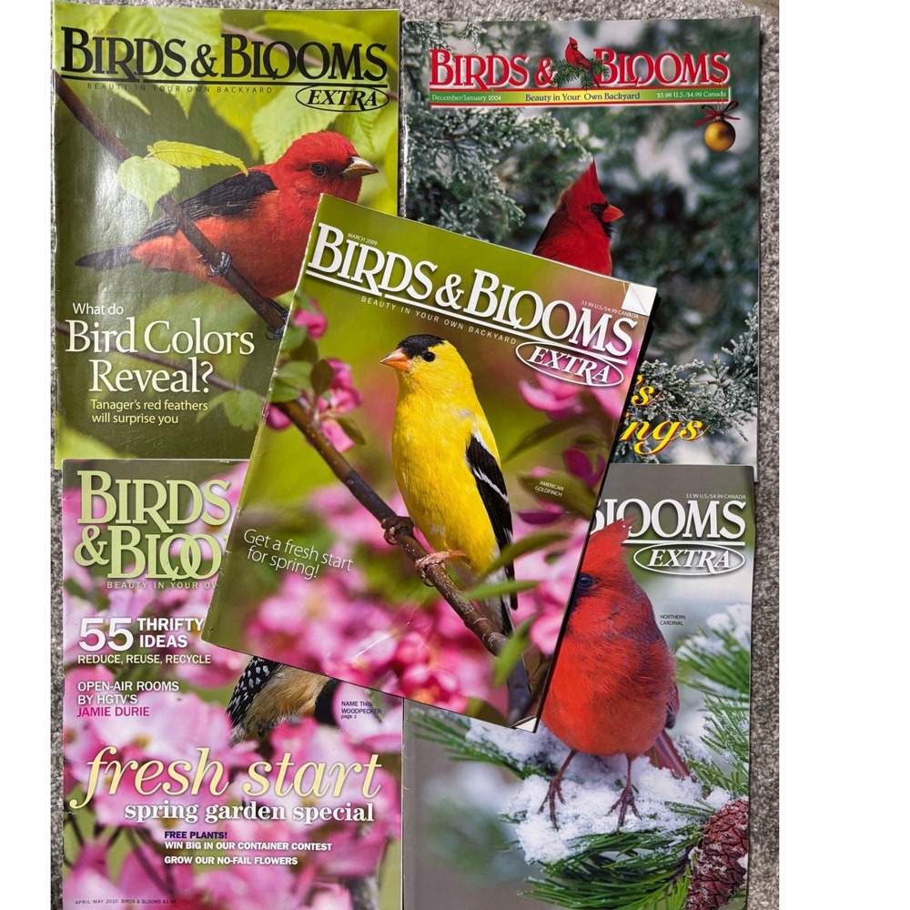 Birds & Blooms Magazine Lot of 5 Vintage Issues 2004-2010 Birding Gardening